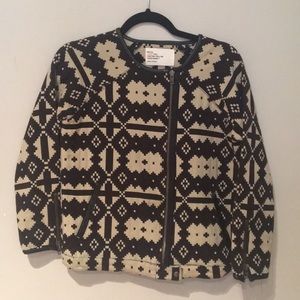 Leon & Harper Lamb Leather and Cotton Aztec Jacket